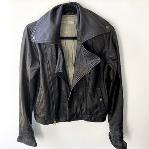 Mike & Chris oversized leather jacket